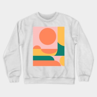 Shape and Color Study in Orange, Pink, Green, and Yellow Crewneck Sweatshirt